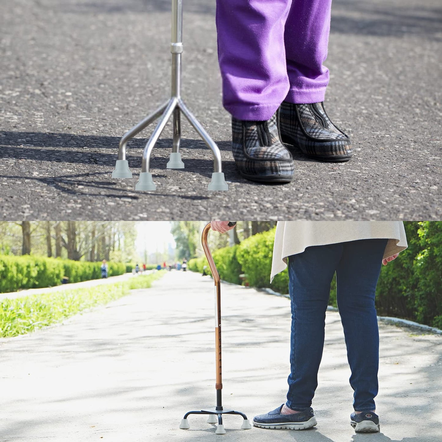 4pcs Quad Rubber Cane Tip