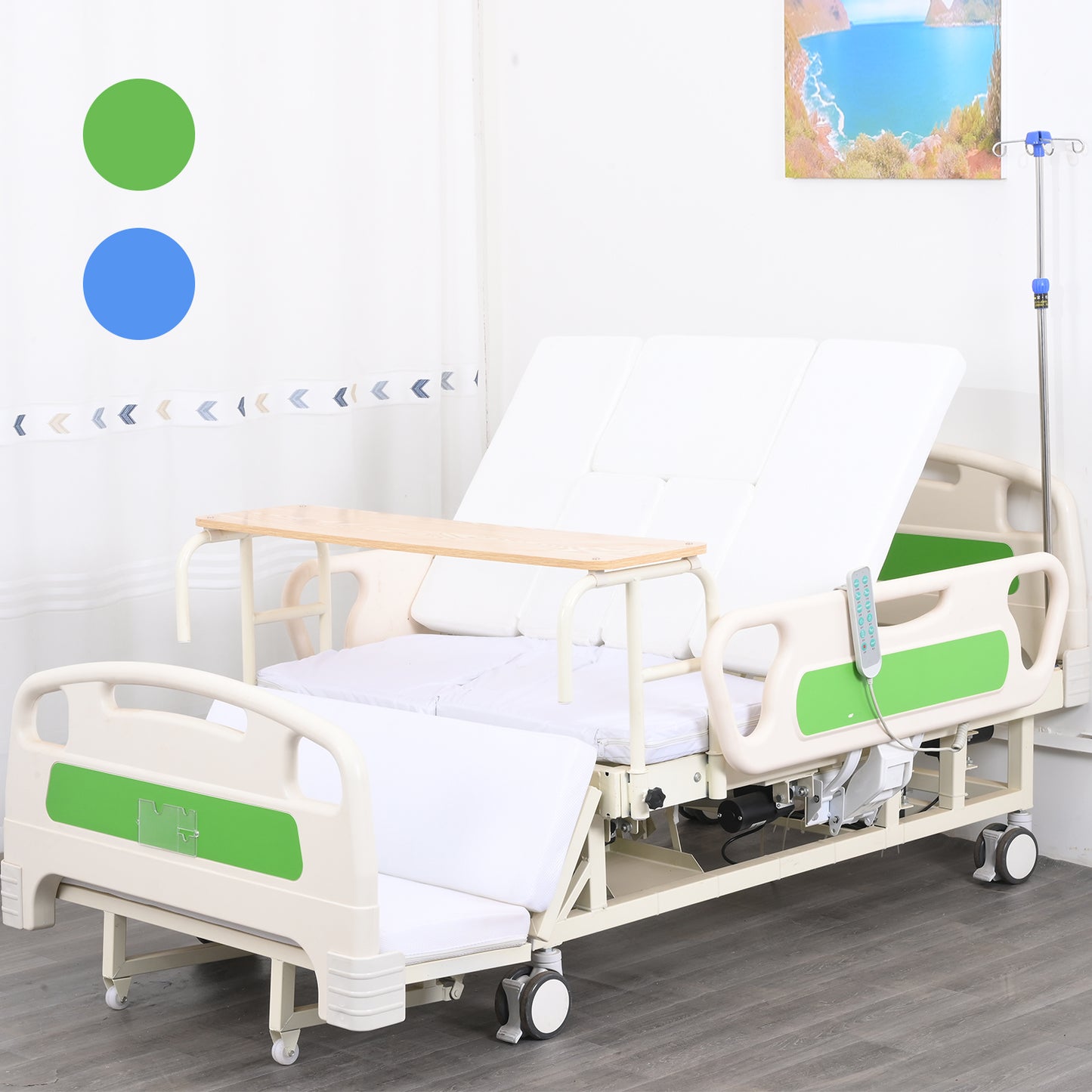 Widened 5-Function Electric Hospital Bed (Mattress Included)