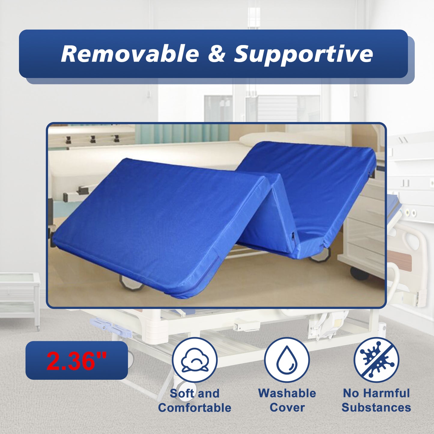 Hidden Adjustable Crank Hospital Bed(Mattress Included)