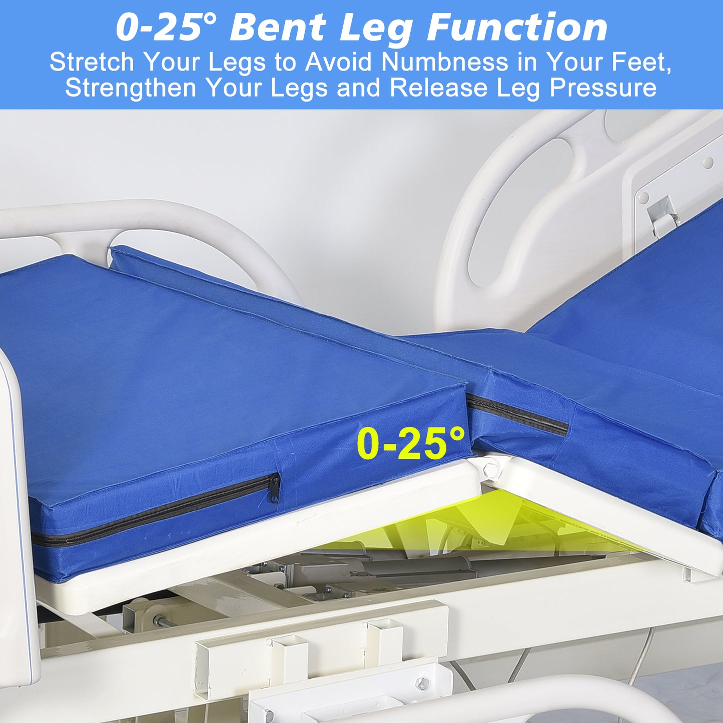 3-Function Remote Control Electric Hospital Bed (Mattress Included)