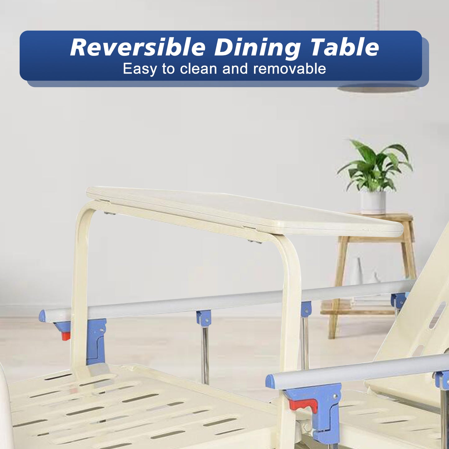 Hidden Adjustable Crank Hospital Bed(Mattress Included)
