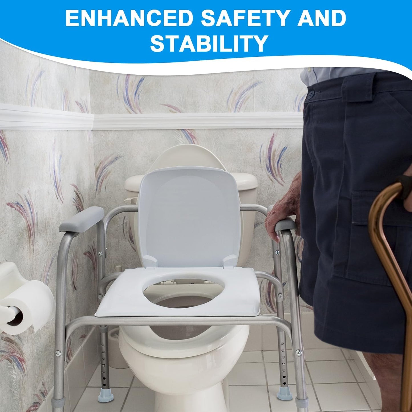 1-1/8" Shower Chair Feet, Non-Slip Suction Pads, 4-Pack