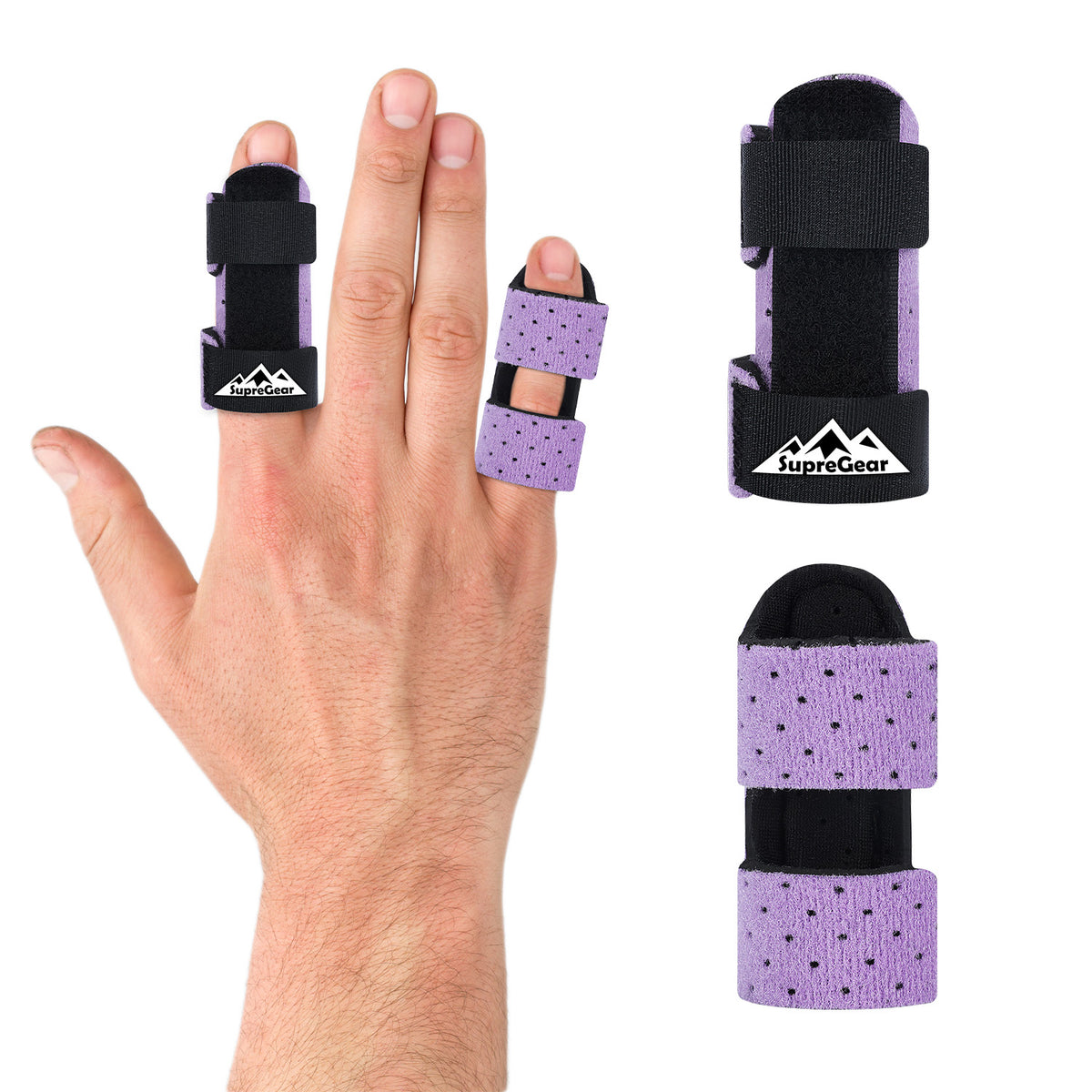 Finger Splint Support 2 Pack Adjustable Trigger Finger Brace for Broken Sprain Arthritis