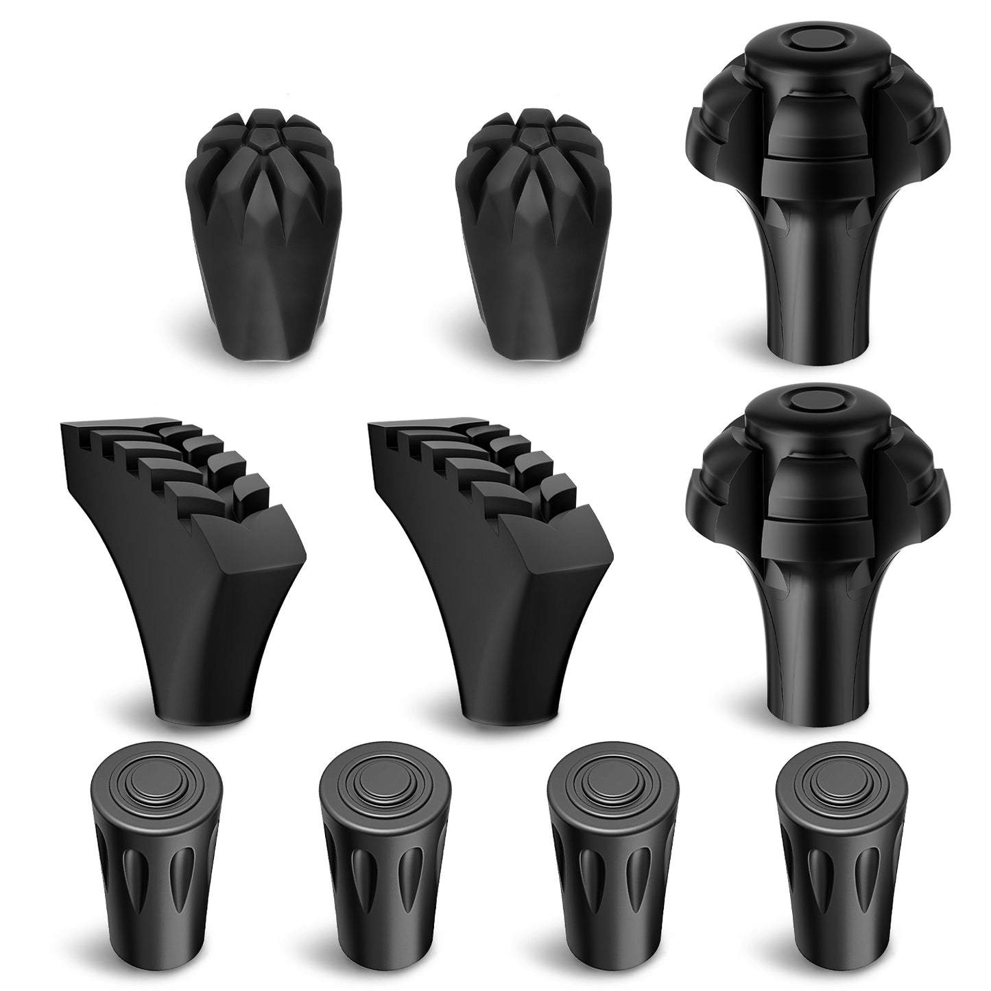 10-Pack Replacement Rubber Tips for Trekking & Hiking Poles