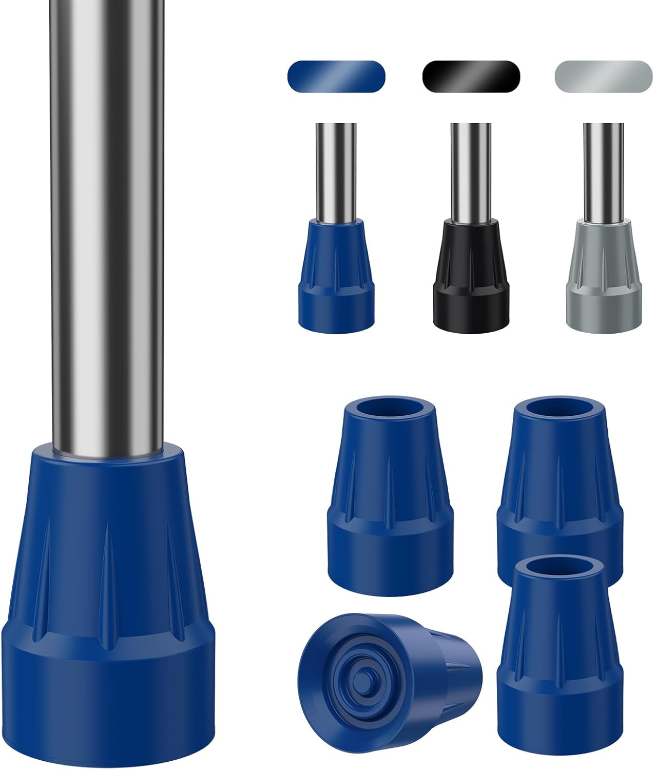 Heavy Duty 7/8" Non-Slip Cane Tips, 4-Pack