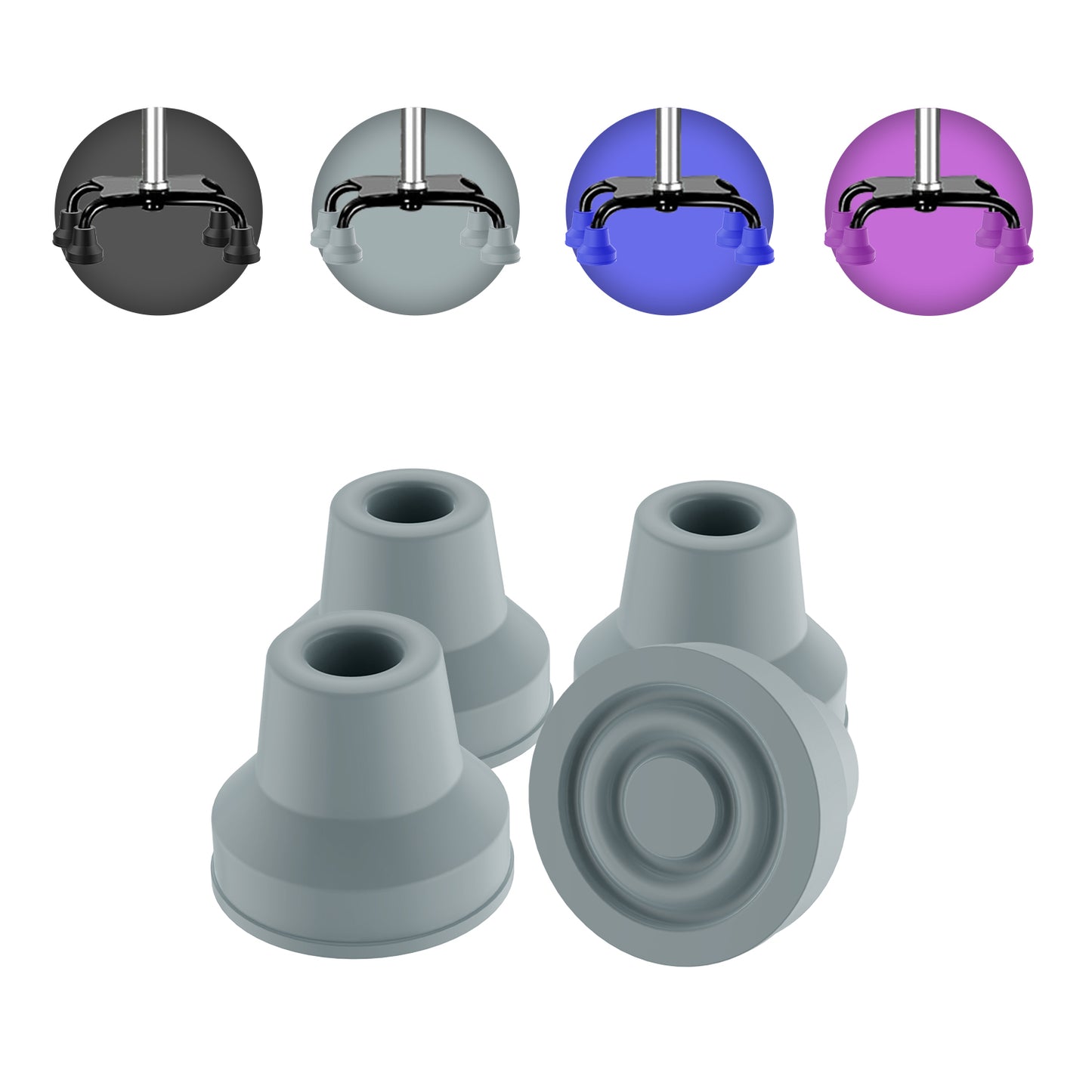 4pcs Quad Rubber Cane Tip