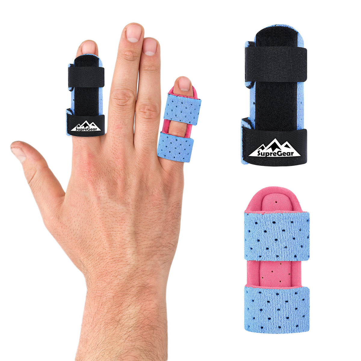 Finger Splint Support 2 Pack Adjustable Trigger Finger Brace for Broken Sprain Arthritis
