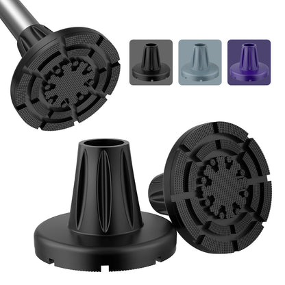 7/8" Heavy-Duty Anti-Slip Rubber Cane Tips with Steel Core, 2-Pack