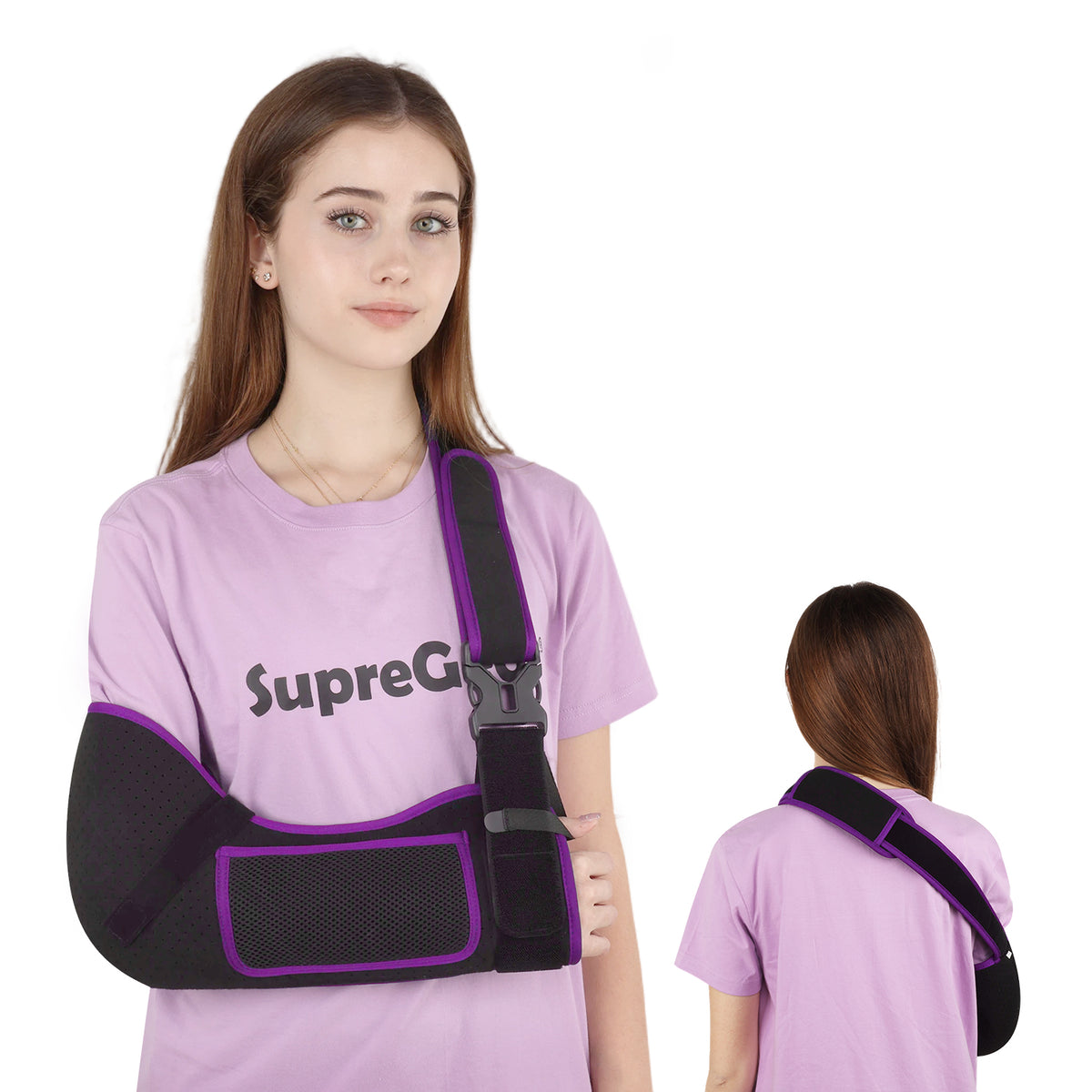 Breathable Arm Sling Shoulder Immobilizer with Padded Support & Thumb Loop