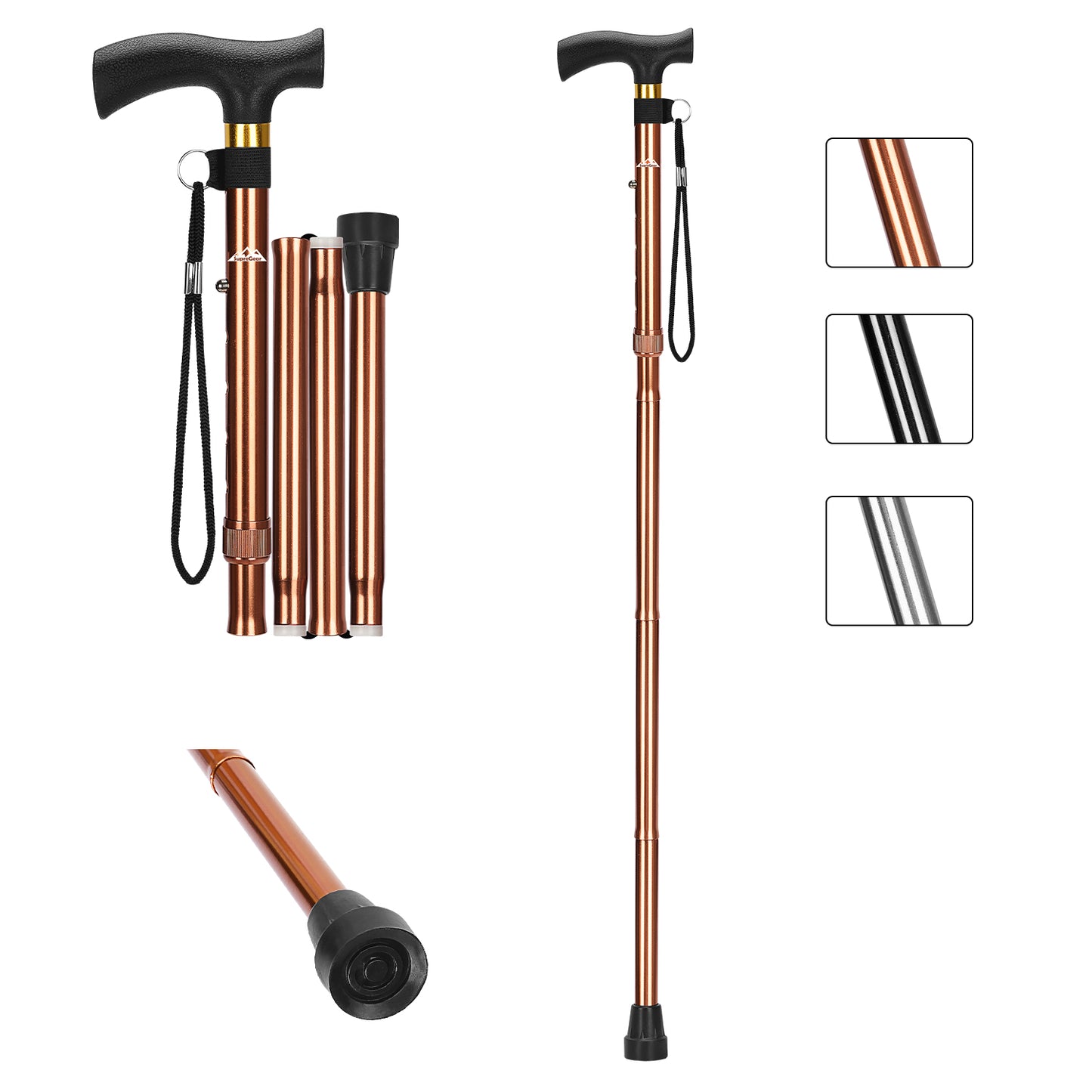 Collapsible Aluminum Folding Cane with T-Handle