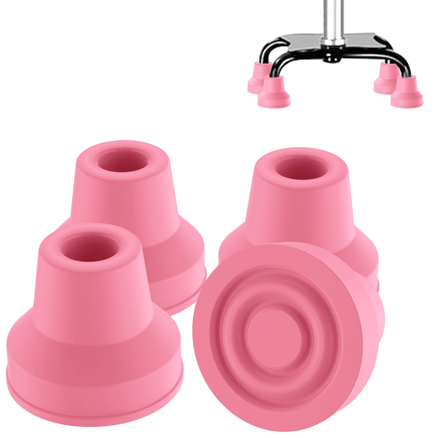 4pcs Quad Rubber Cane Tip