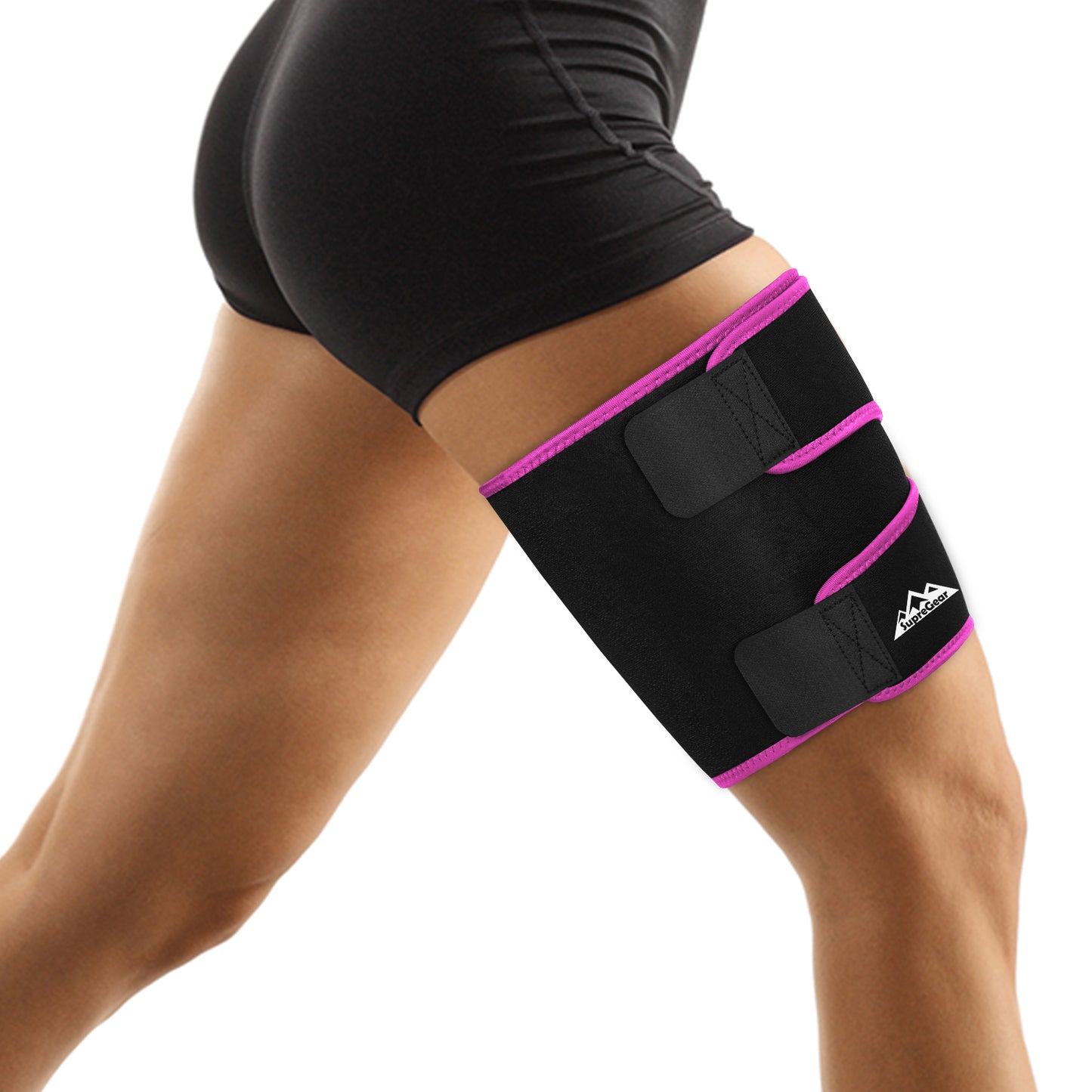 Thigh Brace for Hamstring Strain & Muscle Support Adjustable Compression Wrap