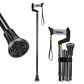 Foldable Adjustable Walking Cane with Offset Ergonomic Handle & All-Terrain Tip