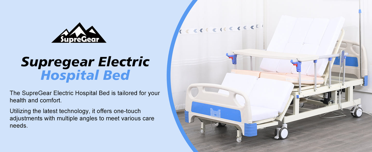 4-Function Remote Control Electric Hospital Bed (Mattress Included)