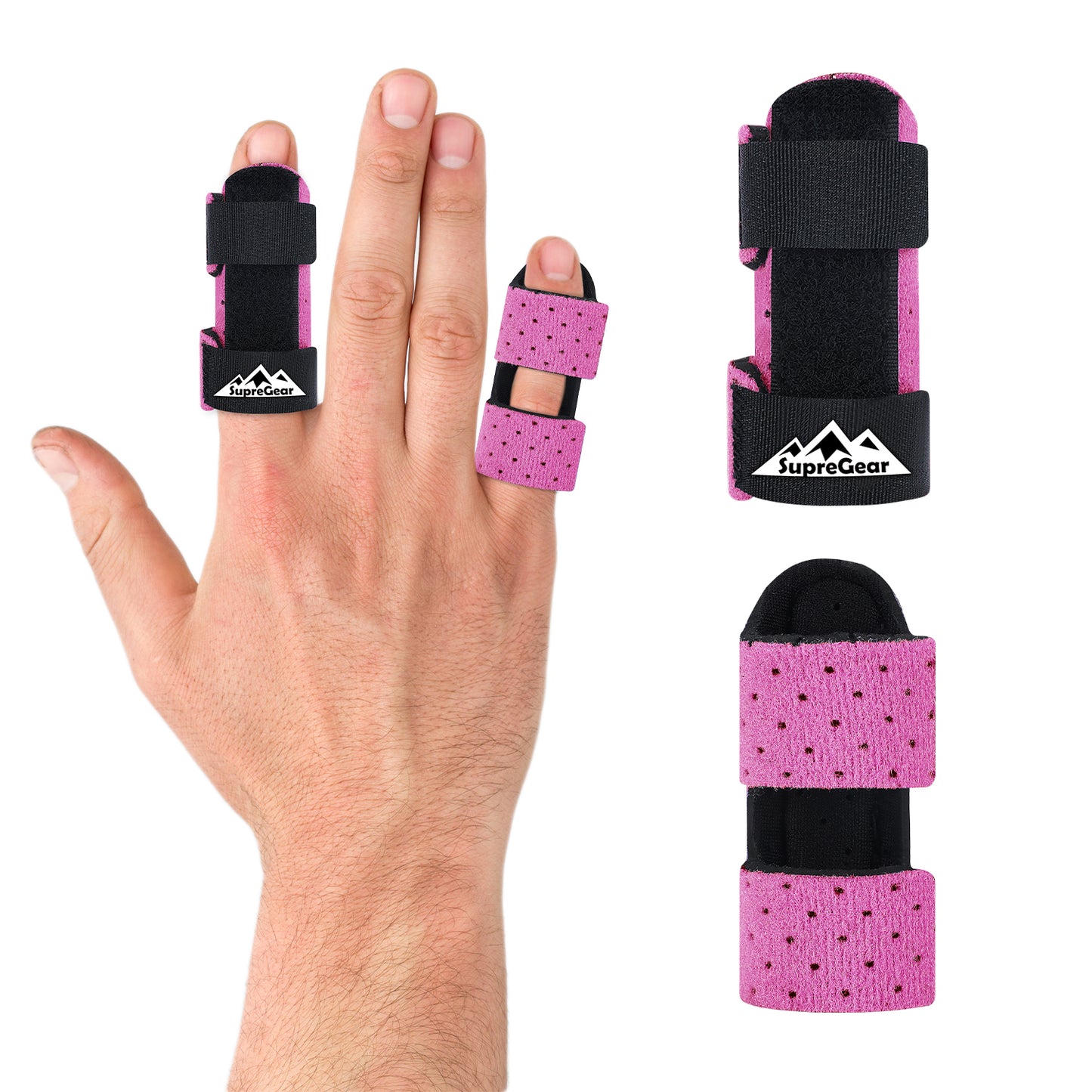 Finger Splint Support 2 Pack Adjustable Trigger Finger Brace for Broken Sprain Arthritis