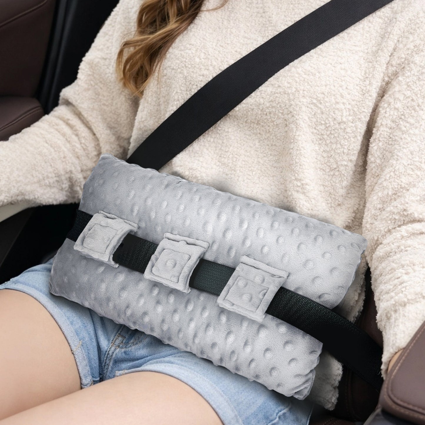 Seatbelt Pillow – Adjustable Comfort with Hot/Cold Pocket