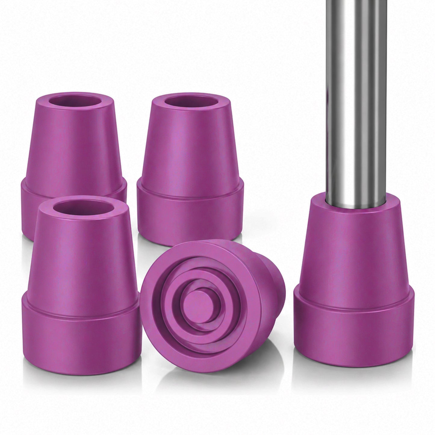 Universal Cane Tips 4-Pack Anti-Slip Rubber Replacement Tips