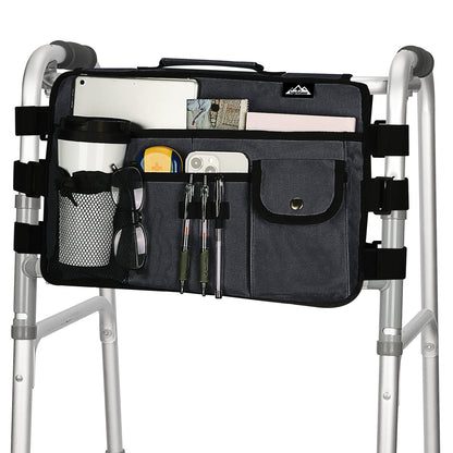 Double Side Walker Bag with 9 Pockets for Walkers Rollators Wheelchairs