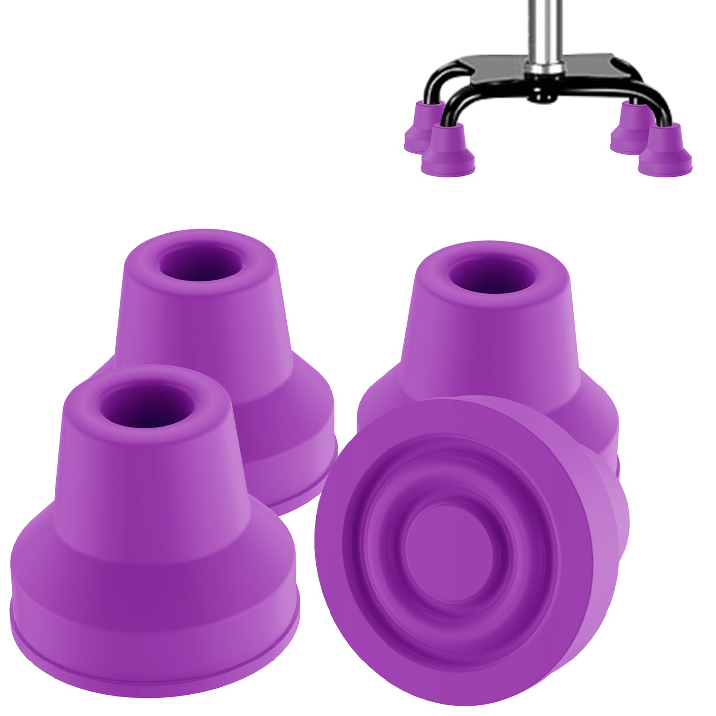 4pcs Quad Rubber Cane Tip