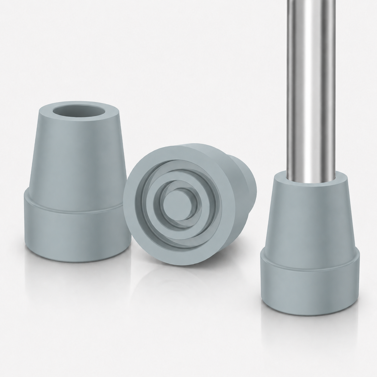 Non-Slip Rubber Cane Tip Replacement, Heavy Duty Walking Cane Foot with Metal Insert for Stability and Support