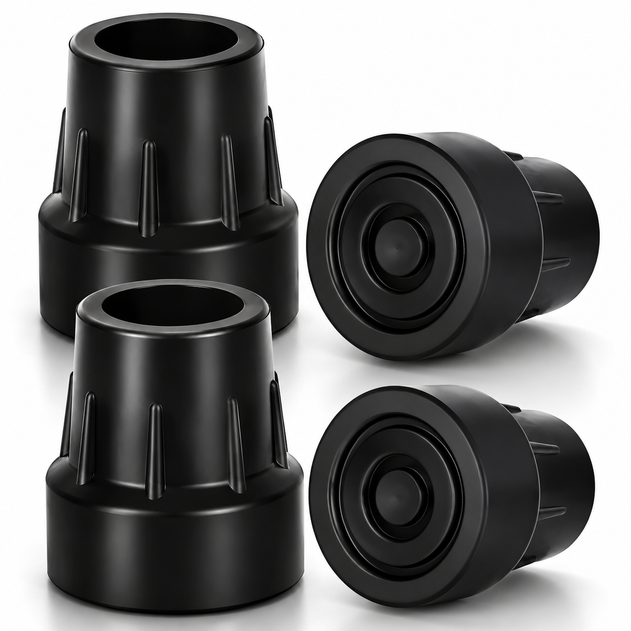 1 Inch Cane Tips 4 Pack Rubber Replacement Crutch Tips for Walker Cane