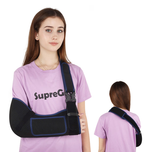 Breathable Arm Sling Shoulder Immobilizer with Padded Support & Thumb Loop