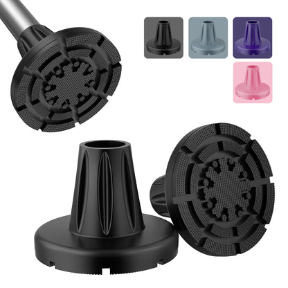 Heavy-duty 3/4-inch cane replacement tip with non-slip wide base for stability.