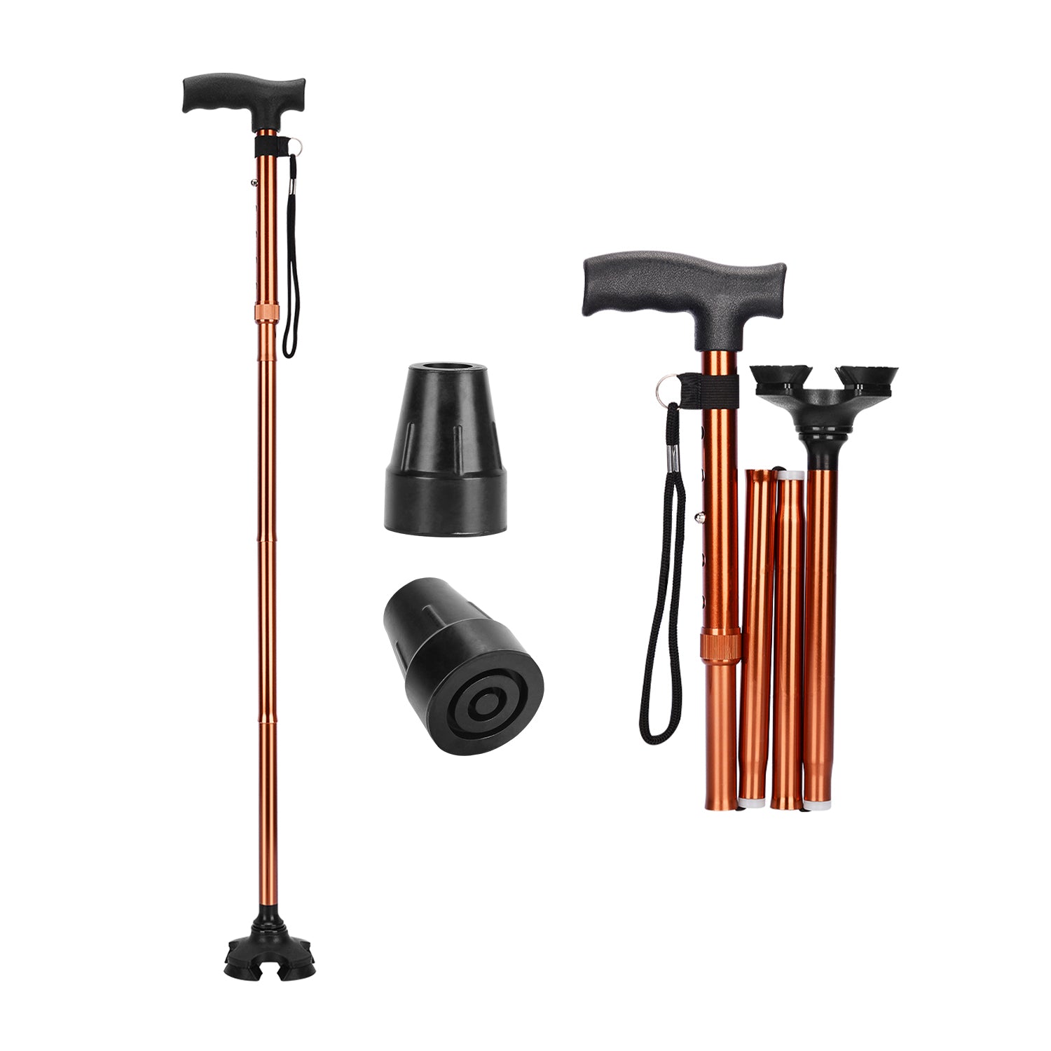 SupreGear Folding Cane Set with Rubber Tip, Adjustable, 40% Off