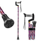 Foldable Adjustable Walking Cane with Offset Ergonomic Handle & All-Terrain Tip