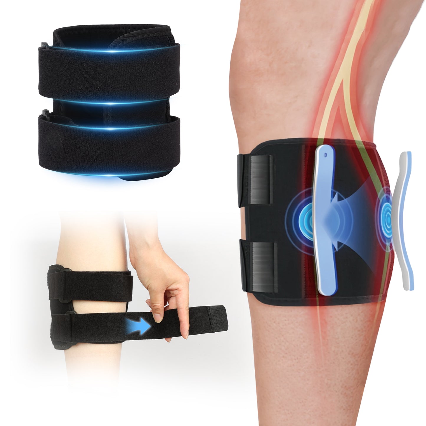 Sciatica Relief Knee Brace with Adjustable Compression Pads