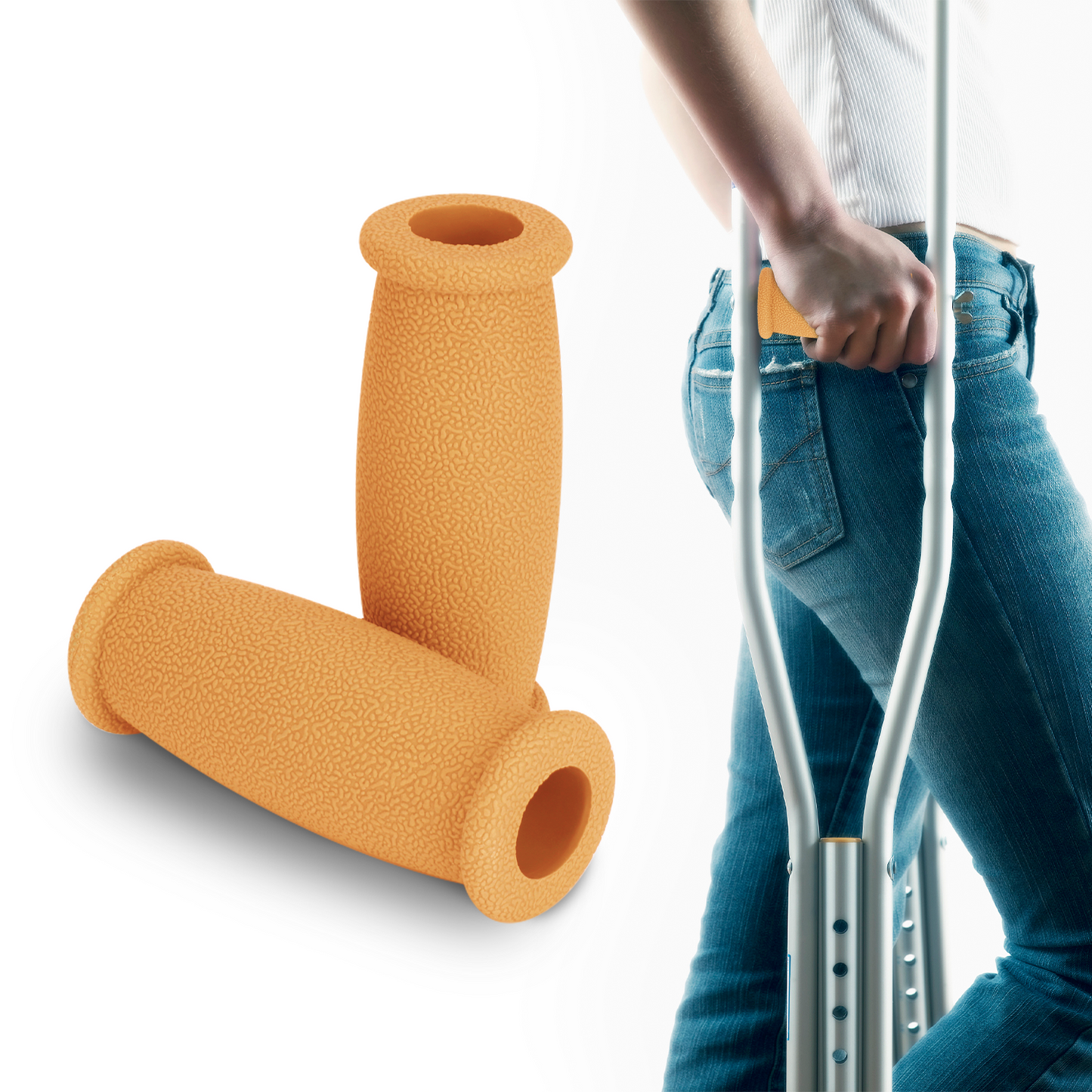 Crutch Hand Grips (2-Pack) – Soft Rubber Non-Slip Replacement