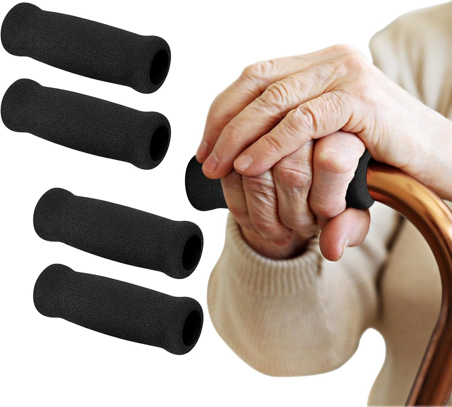 Cane Grip, 4 pcs Foam Replacement Handle Covers