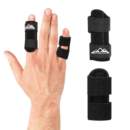 Finger Splint Support 2 Pack Adjustable Trigger Finger Brace for Broken Sprain Arthritis