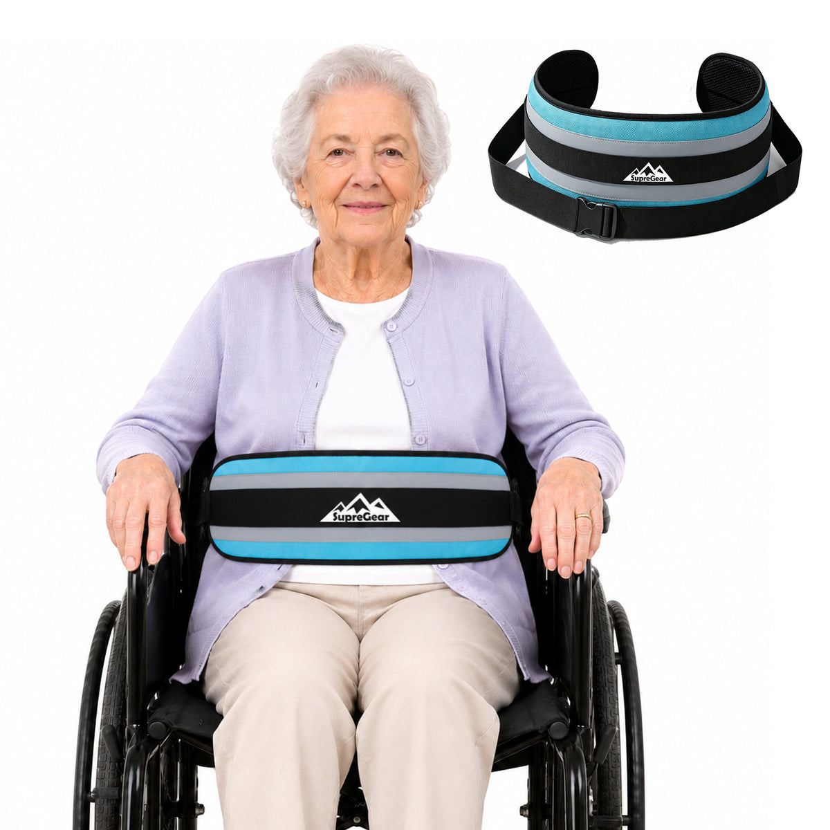 Wheelchair Positioning Belt ¨C Adjustable Breathable Mesh Support Strap for Wheelchairs, Transport Chairs & Mobility Scooters