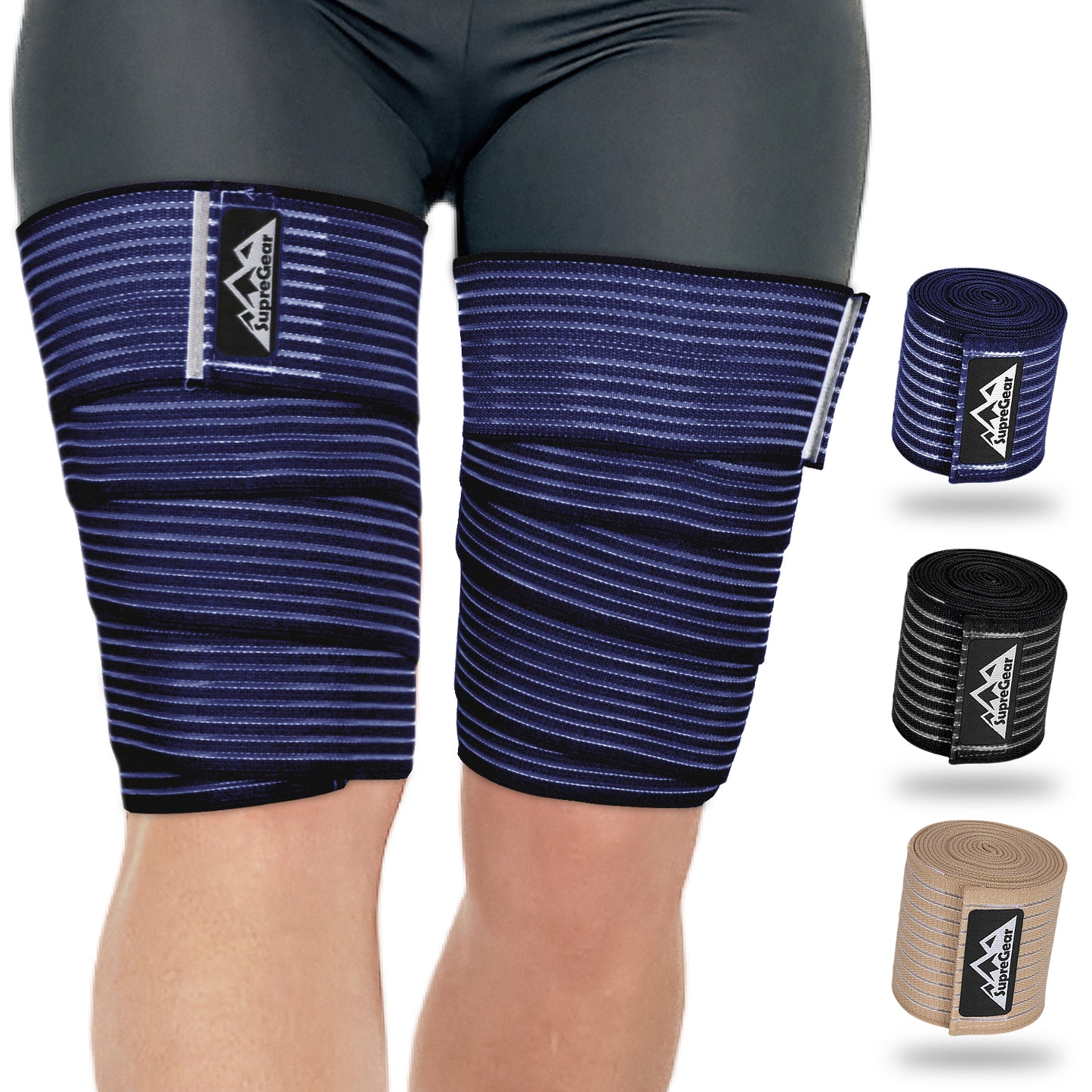 2 Pcs Adjustable Hamstring and Thigh Compression Wraps