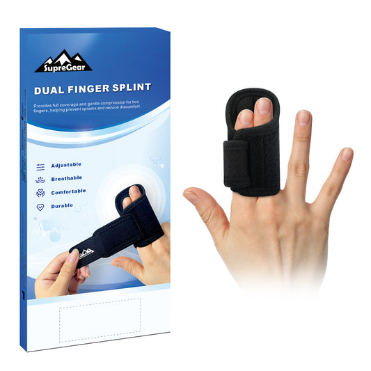 Dual Finger Splint Brace with Adjustable Aluminum Support