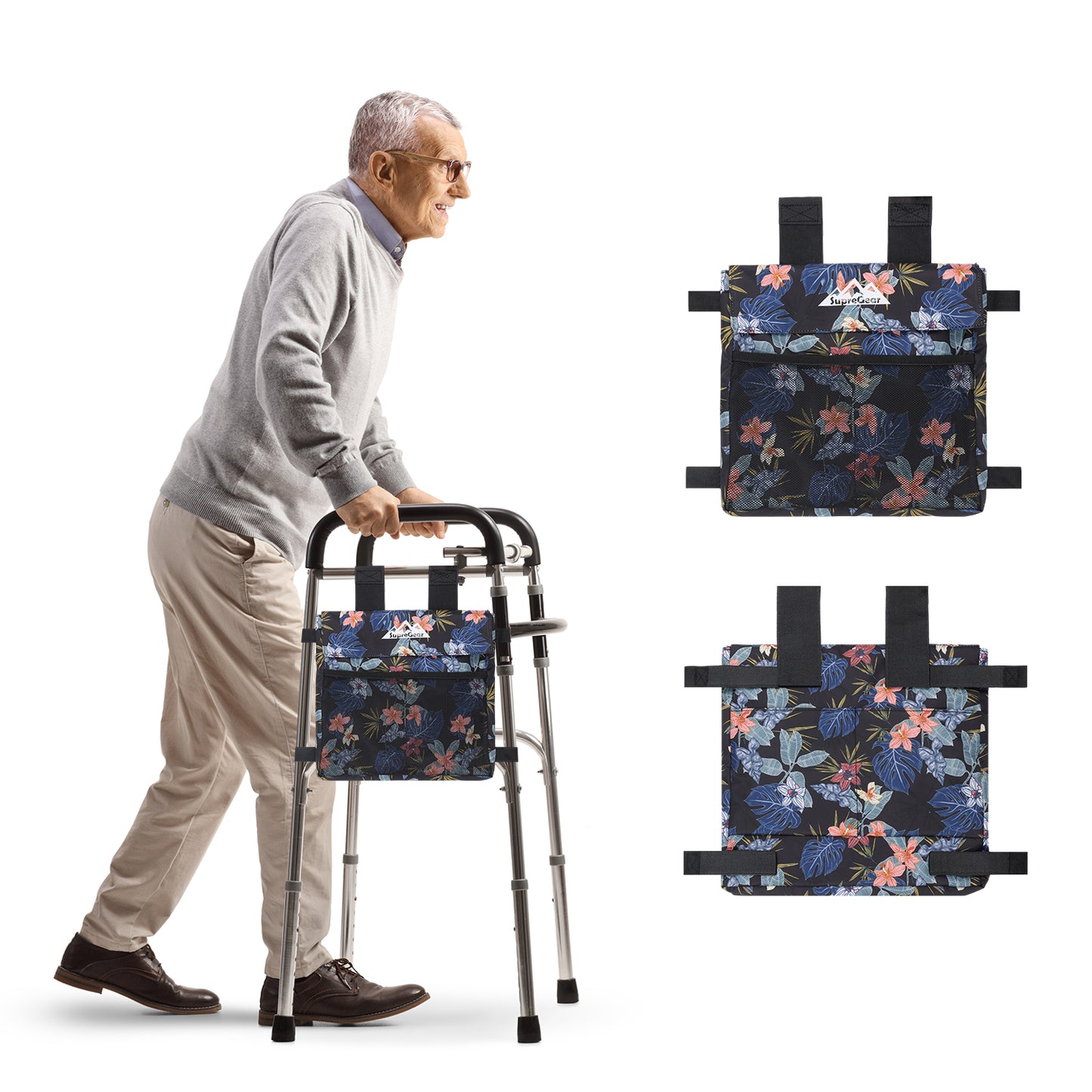 Water-Resistant Walker Side Bag, Basket Pouch