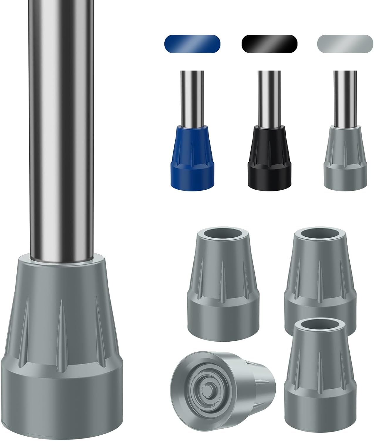 Heavy Duty 7/8" Non-Slip Cane Tips, 4-Pack