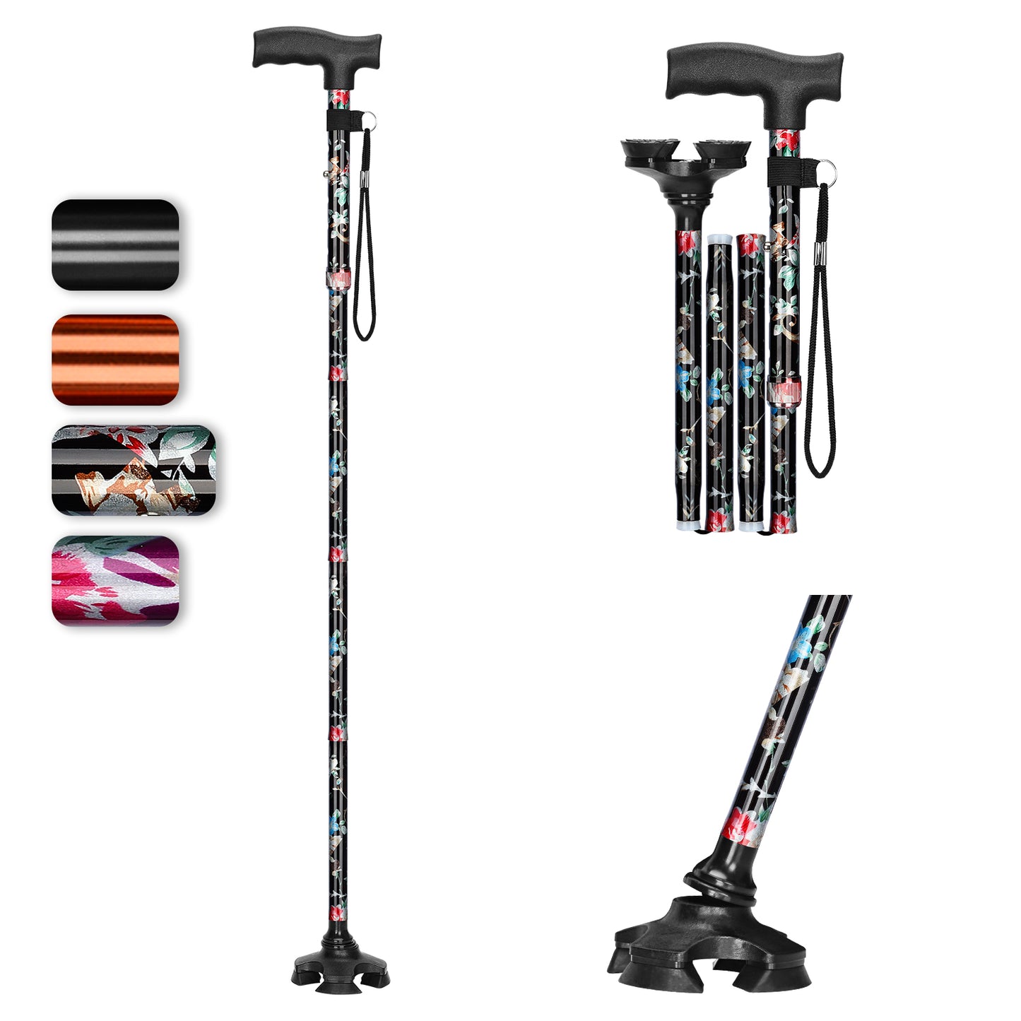 5-Level Adjustable Folding Cane