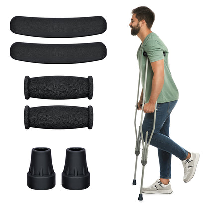 Crutch Accessory Kit: Pads, Grips, Tips,  6-Piece Set