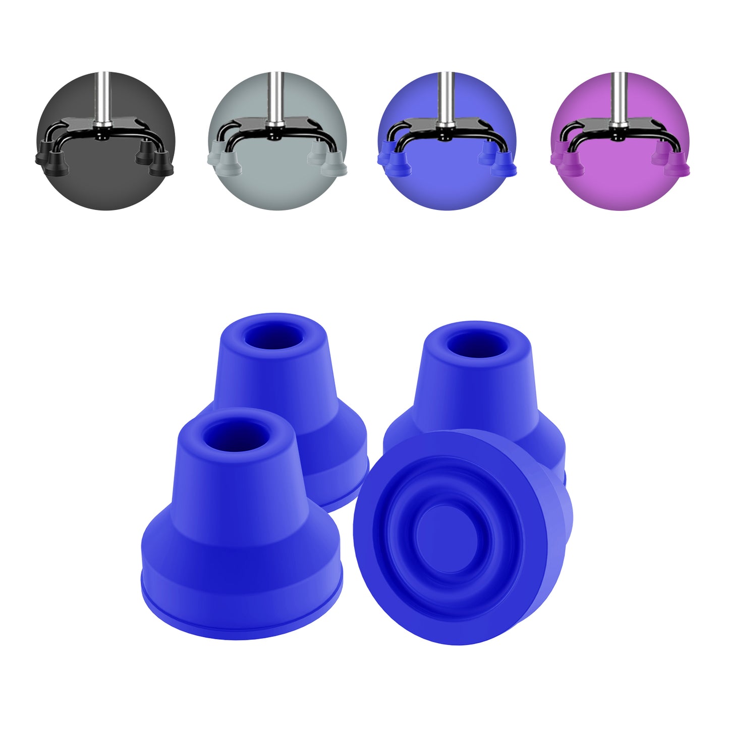 4pcs Quad Rubber Cane Tip