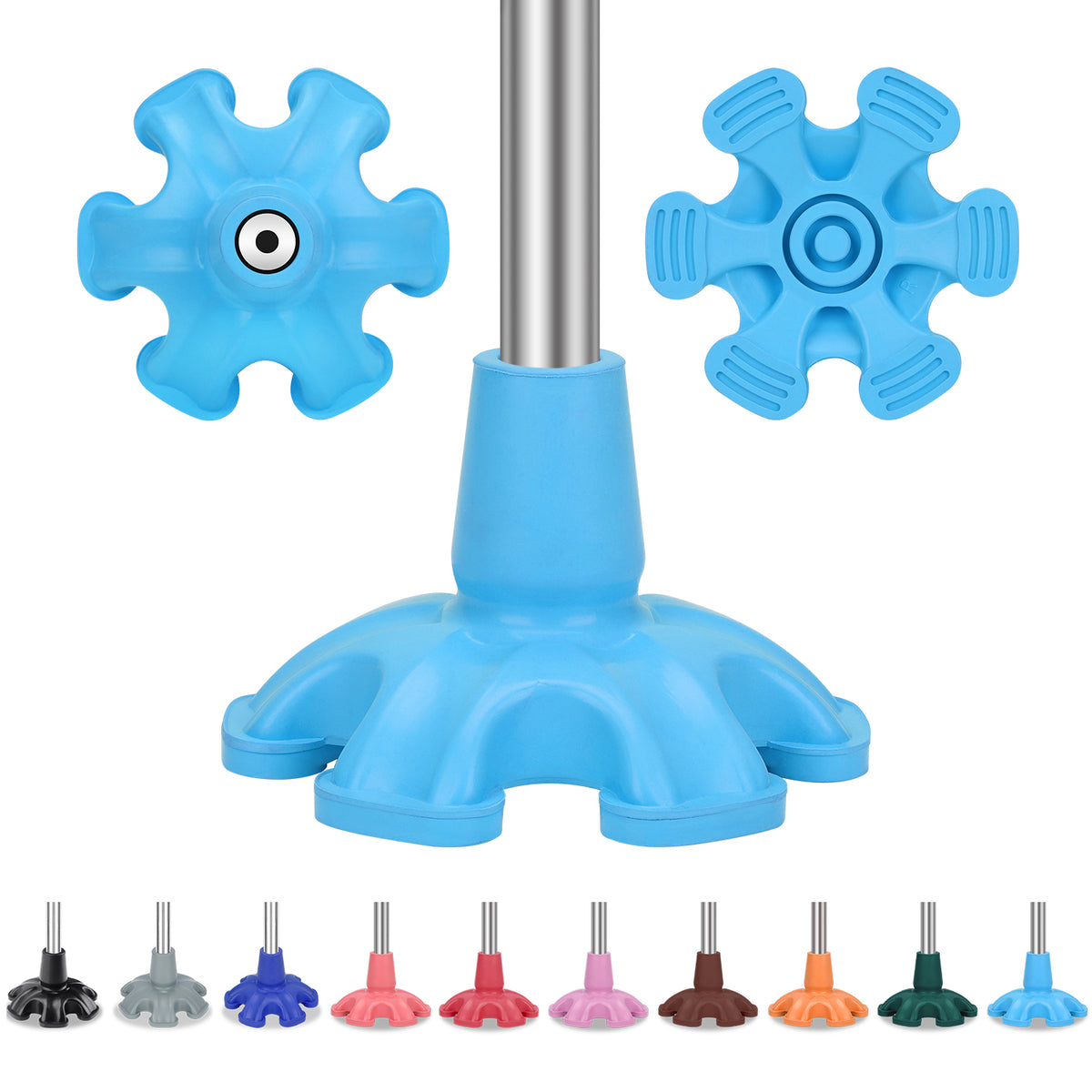 Self Standing Cane Tip 3/4 Inch 6-Prong Anti-Slip Rubber Replacement
