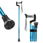 Foldable Adjustable Walking Cane with Offset Ergonomic Handle & All-Terrain Tip