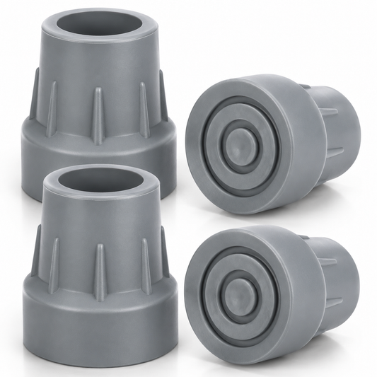 1 Inch Cane Tips 4 Pack Rubber Replacement Crutch Tips for Walker Cane
