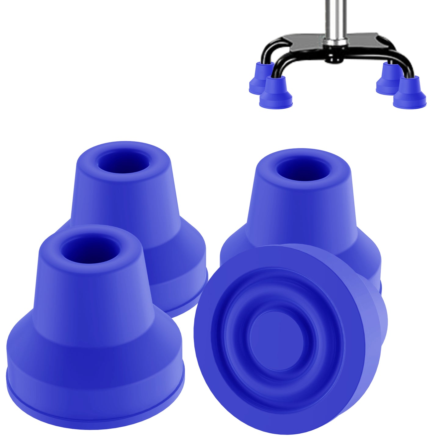 4pcs Quad Rubber Cane Tip
