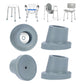 1 Inch Shower Chair Feet, Non-Slip Suction Tips, 4PCS
