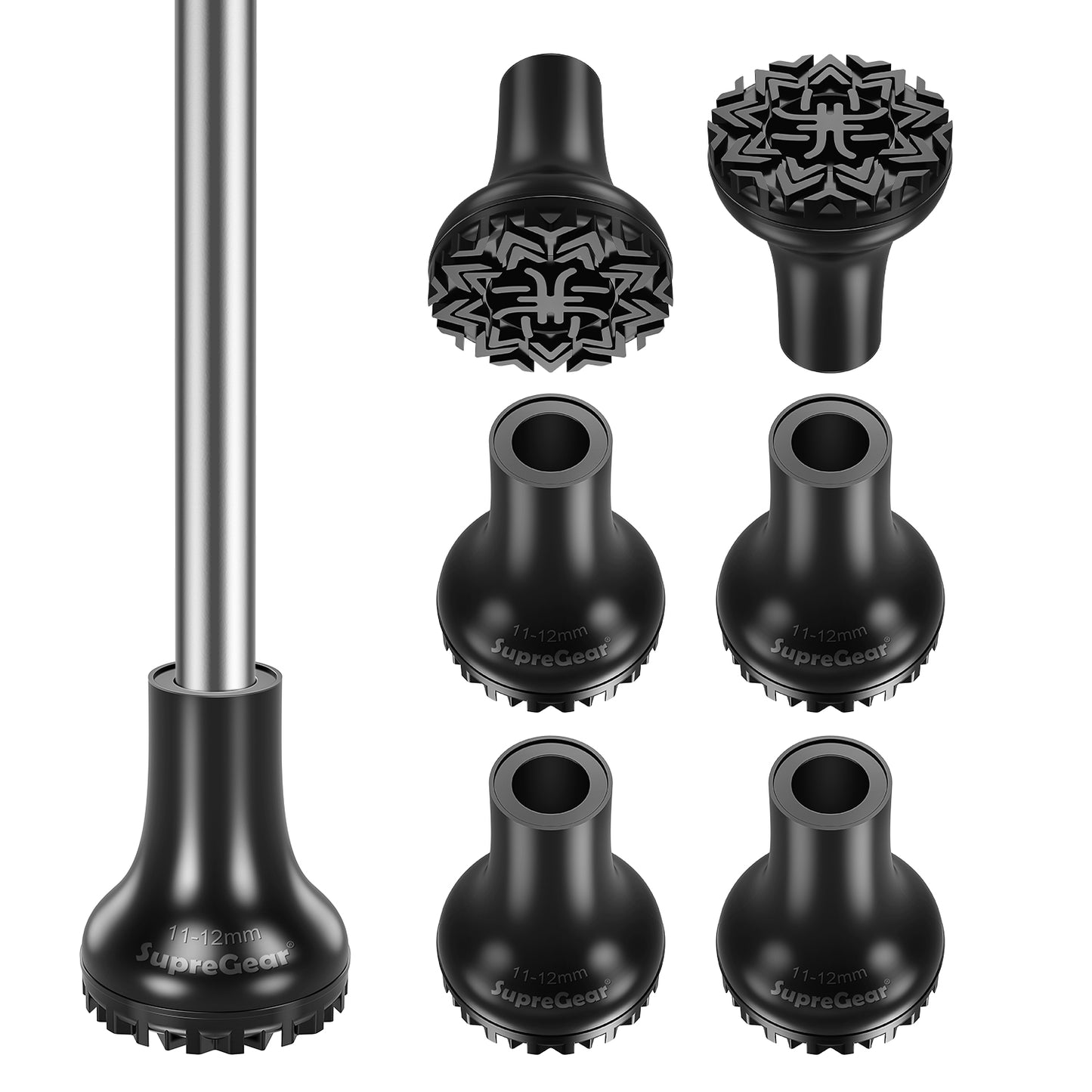 Heavy-Duty Wide Base Trekking Pole Tips – Non-Slip Rubber, Shock Absorbing