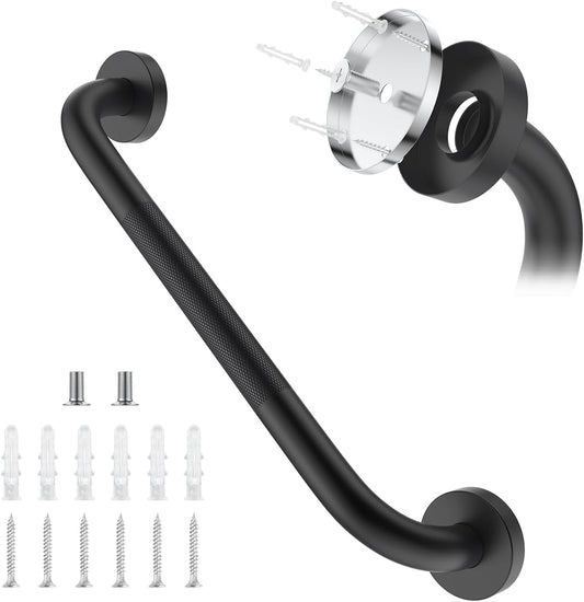 Anti-Slip Knurled Bathroom Grab Bar, Oil Rubbed Black