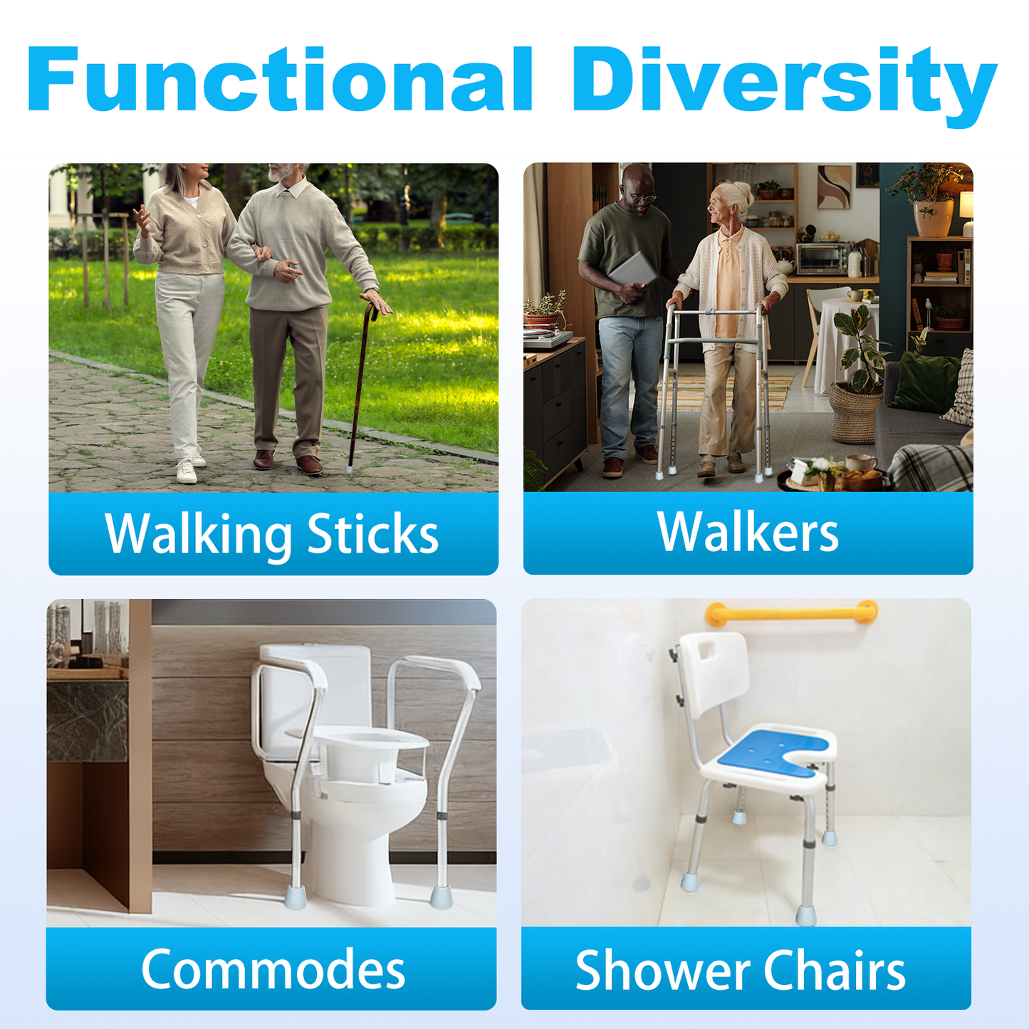 1-Inch Walker Rubber Tips (6-Pack) – Non-Skid with Metal Insert