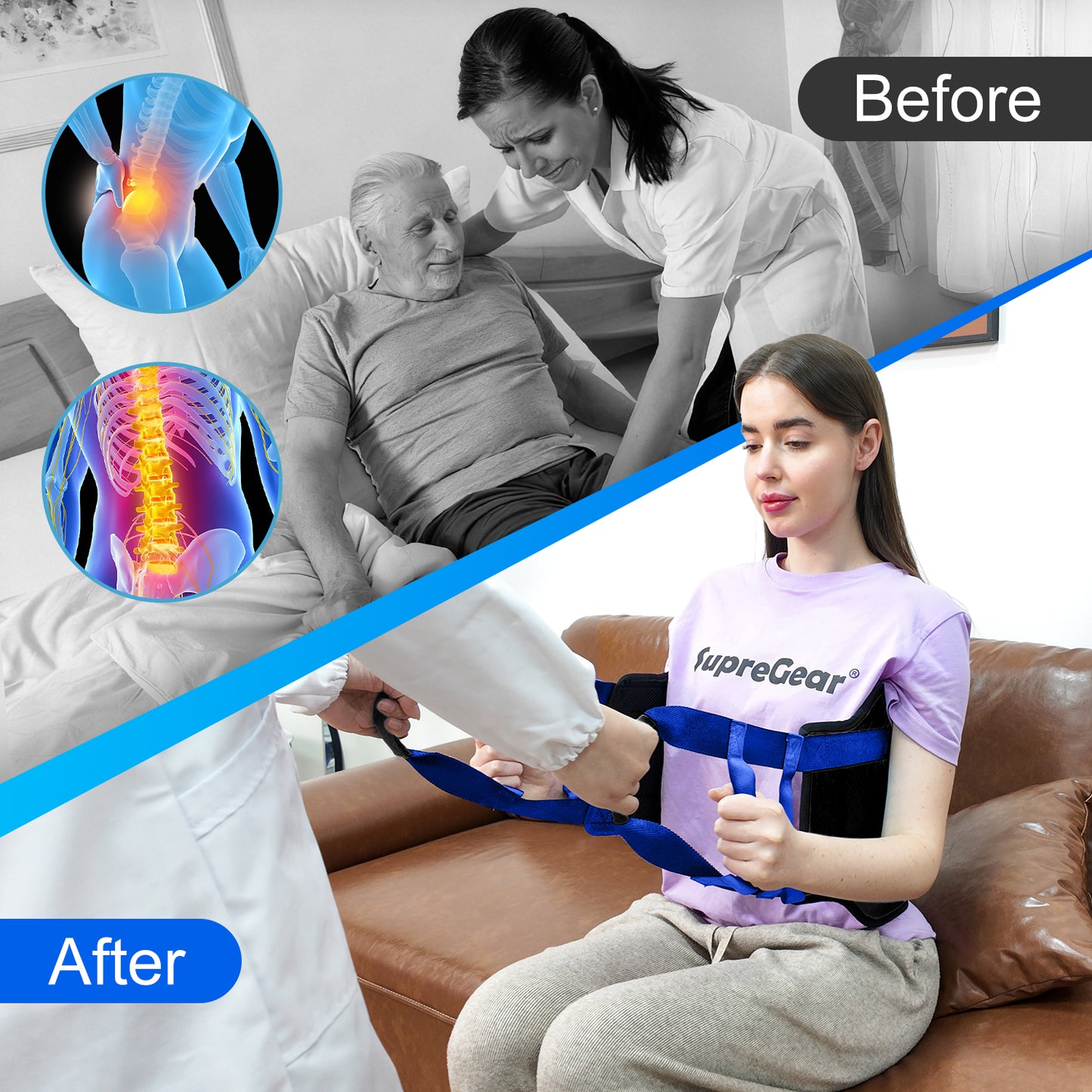 Transfer Sling 35" – Lift Assist Gait Belt for Seniors & Disabled